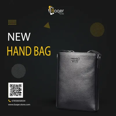 Classic Leather Crossbody Bag – Black Edition | تصميم فاخر كلاسيكي | باقر ستور العراق