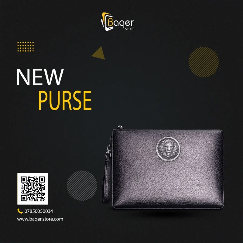 كلتش رجالي فاخر بشعار الأسد – تصميم مستوحى من الأناقة الإيطالية