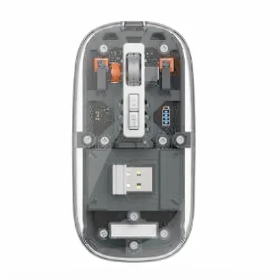 ماوس WIWU WM105 Crystal Magnetic لاسلكي شفاف بثلاثة أوضاع اتصال