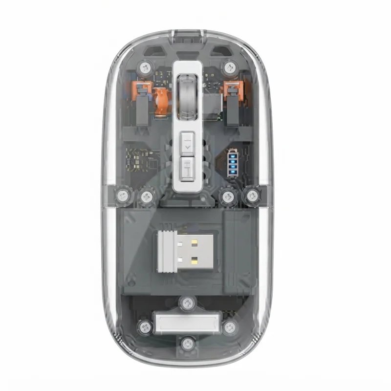 ماوس WIWU WM105 Crystal Magnetic لاسلكي شفاف بثلاثة أوضاع اتصال