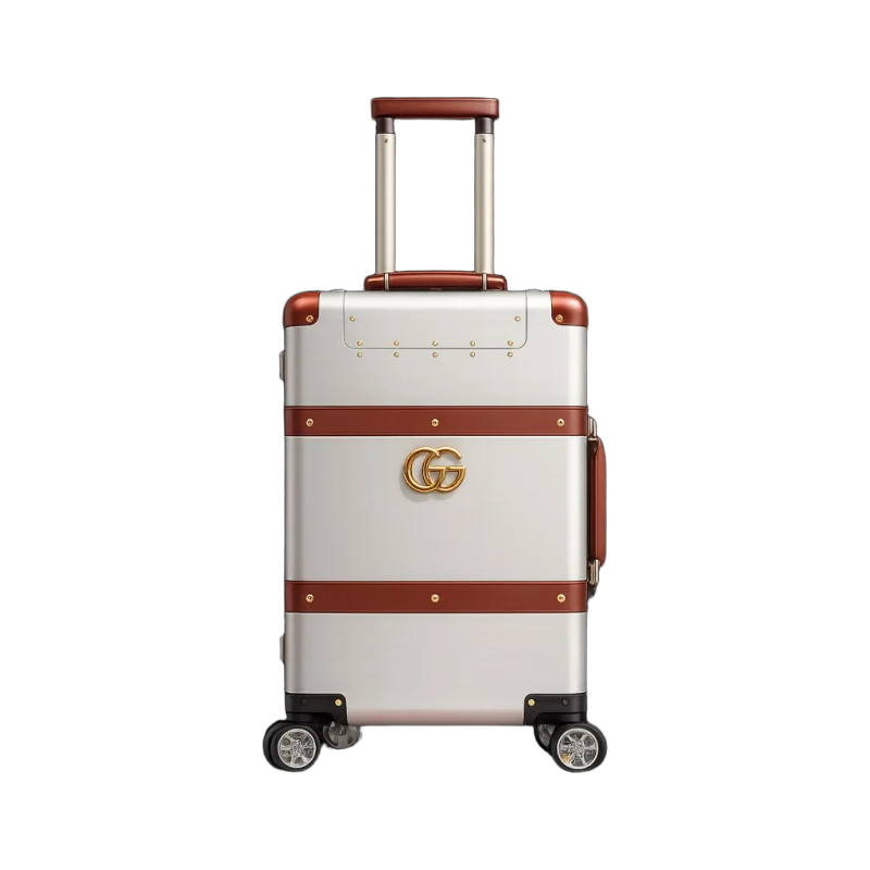 Aluminum GG Logo Rolling Travel Suitcase Luxury Edition | تصميم فاخر كلاسيكي | باقر ستور العراق