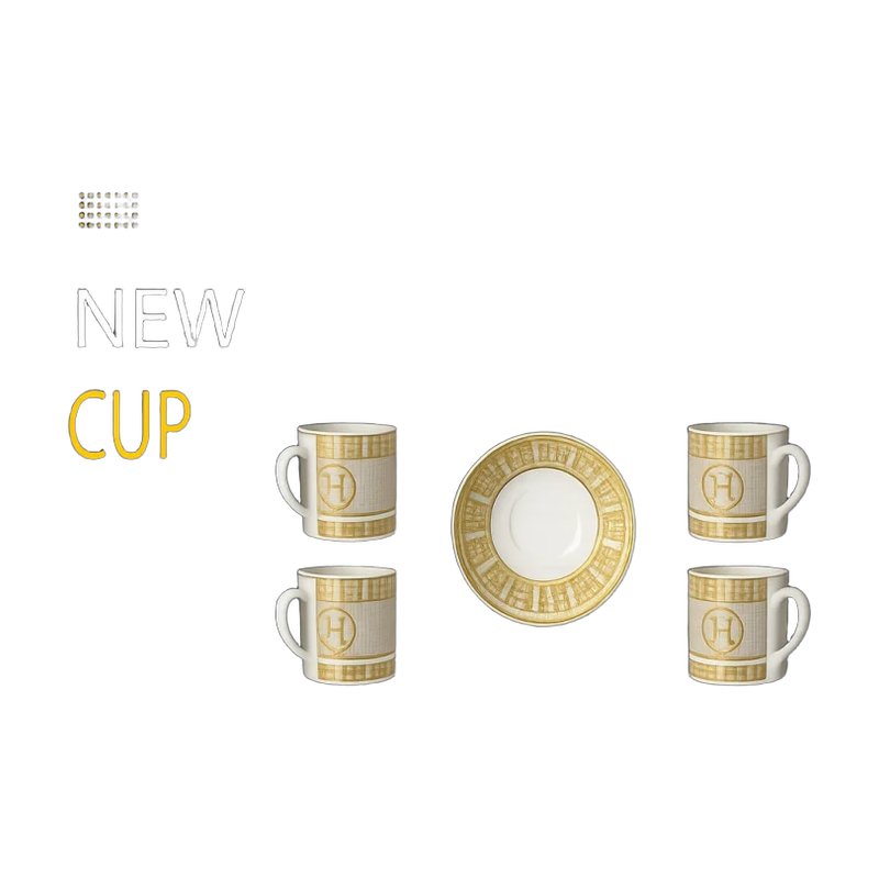 Luxury Gold Coffee Cup Set | تصميم فاخر كلاسيكي | باقر ستور العراق