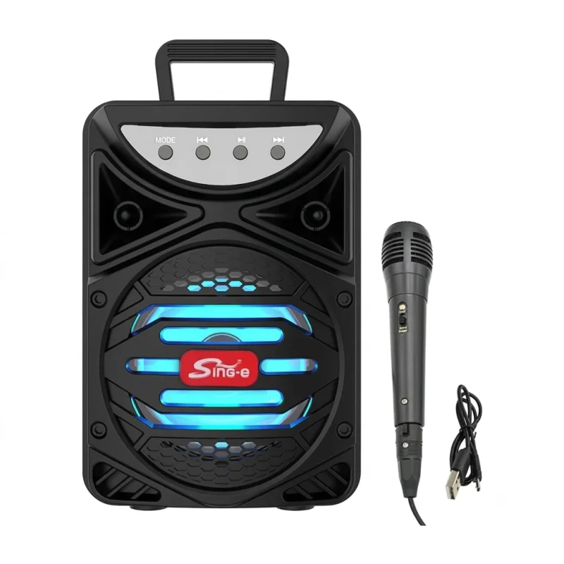 مكبر صوت محمول سينغ-إي ZQS1480 مع ميكروفون للكاريوكي وإضاءة ملونة