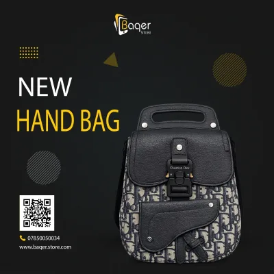 Oblique Mini Backpack – Black Edition | تصميم فاخر كلاسيكي | باقر ستور العراق