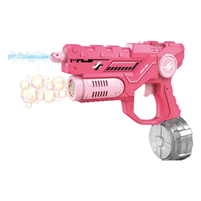 مسدس الماء والفقاعات الكهربائي غرين ليون Green Lion GN90- Gun With Bubble - لون وردي
