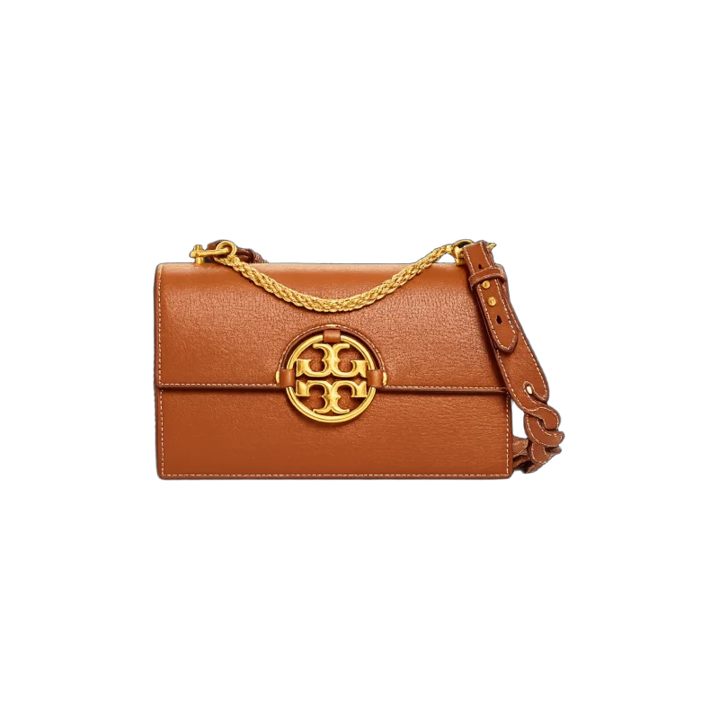 Tory Burch – Miller Chain Shoulder Bag – Brown Leather | تصميم فاخر مستوحى | باقر ستور العراق