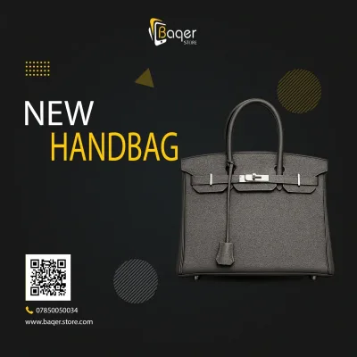 حقيبة يد بمقبضين وقفل دوار وقاعدة بأرجل معدنية – أسود – BQ-HB1323