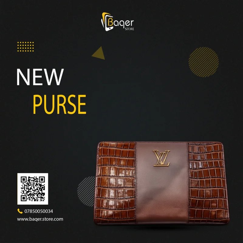 Louis Vuitton – Crocodile Embossed Leather Clutch – Brown Edition