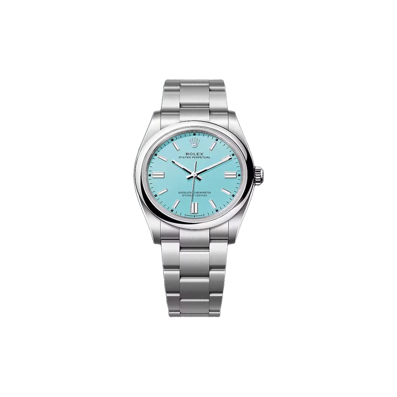 Oyster Perpetual Turquoise Blue | تصميم فاخر كلاسيكي | باقر ستور العراق