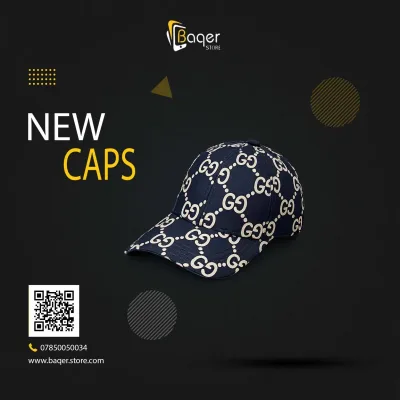 قبعة بيسبول من قماش الريب ستوب بنقشة بيج كبيرة – كحلي – BQ-CP1118