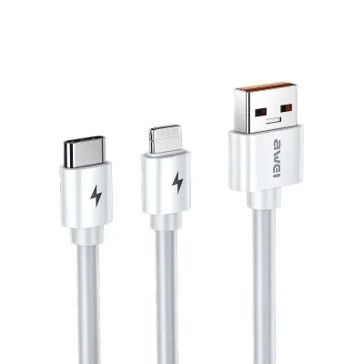 AWEI CL-79 كابل شحن سريع 2 في 1 (Lightning + Type-C)