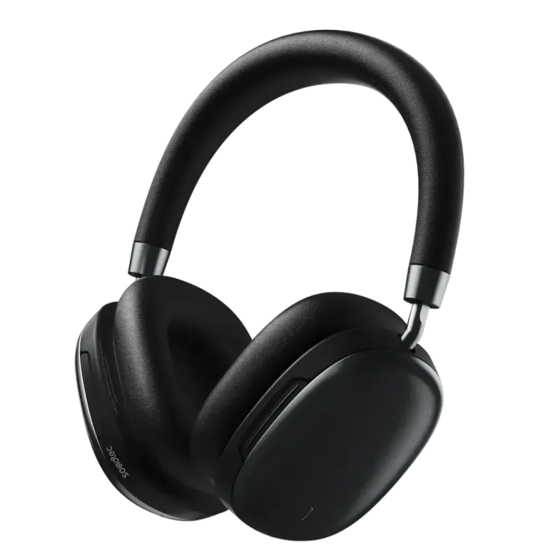 سماعة رأس لاسلكية Porodo Soundtec Harmona مع عزل الضوضاء النشط والبيئي ANC+ENC وتحكم باللمس – أسود 6284302762246