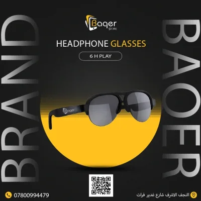 Baqer Headphone Glasses – Smart Audio Sunglasses – Up to 6 Hours Playtime –F08