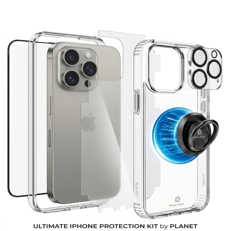 مجموعة الحماية PHONE PLANET 5 في 1 لهواتف iPhone – حماية متكاملة