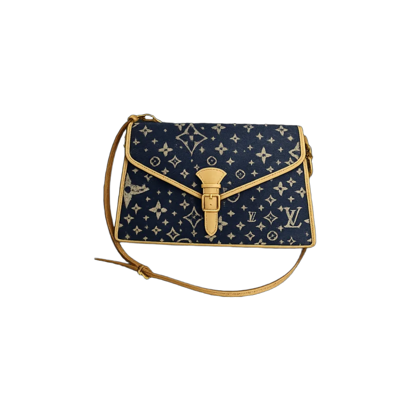 : Monogram Denim Shoulder Bag | تصميم فاخر كلاسيكي | باقر ستور العراق