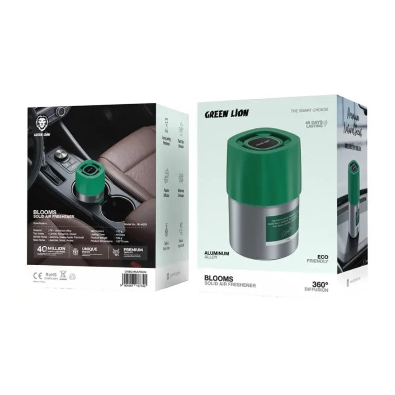 معطر الجو من غرين ليون Green Lion Blooms Solid Air Freshener بنظام انتشار 360 درجة - لون أخضر