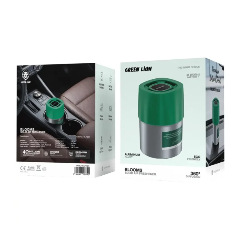 معطر الجو من غرين ليون Green Lion Blooms Solid Air Freshener بنظام انتشار 360 درجة - لون أخضر