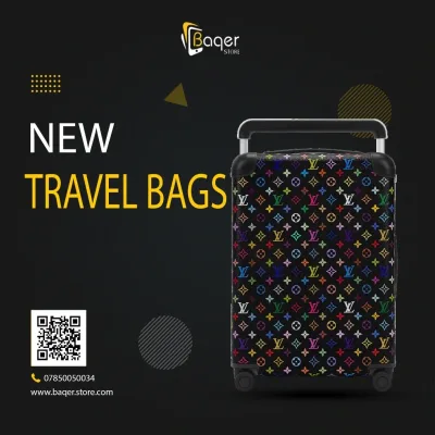 Multicolor Rolling Travel Suitcase Black Edition | تصميم فاخر كلاسيكي | باقر ستور العراق