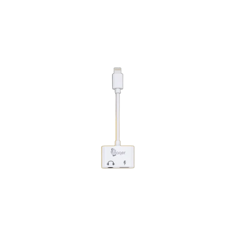 Baqer Lightning to AUX + Lightning Adapter – Audio & Charging –MH_030