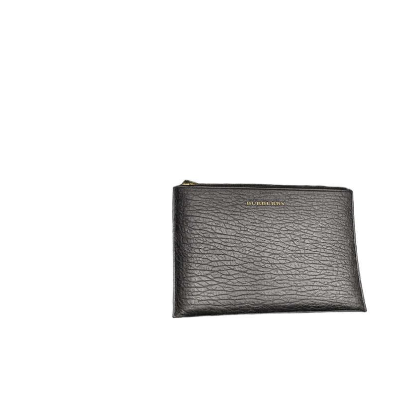 Grained Leather Zip Pouch Clutch – Black Classic Edition | تصميم فاخر كلاسيكي | باقر ستور العراق