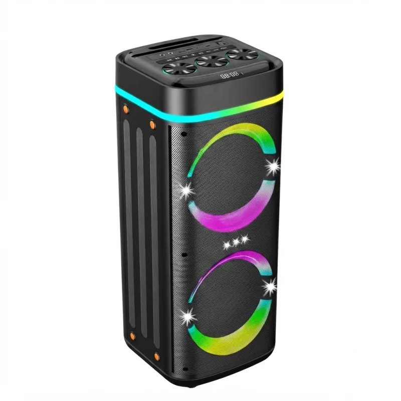 مكبر صوت حفلات محمول X Bass ABS-8210 مع ميكروفونات لاسلكية وإضاءة RGB