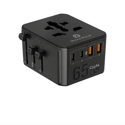 محول سفر عالمي PHONE PLANET PP-SC012 مع 2 × USB-C و2 × USB-A