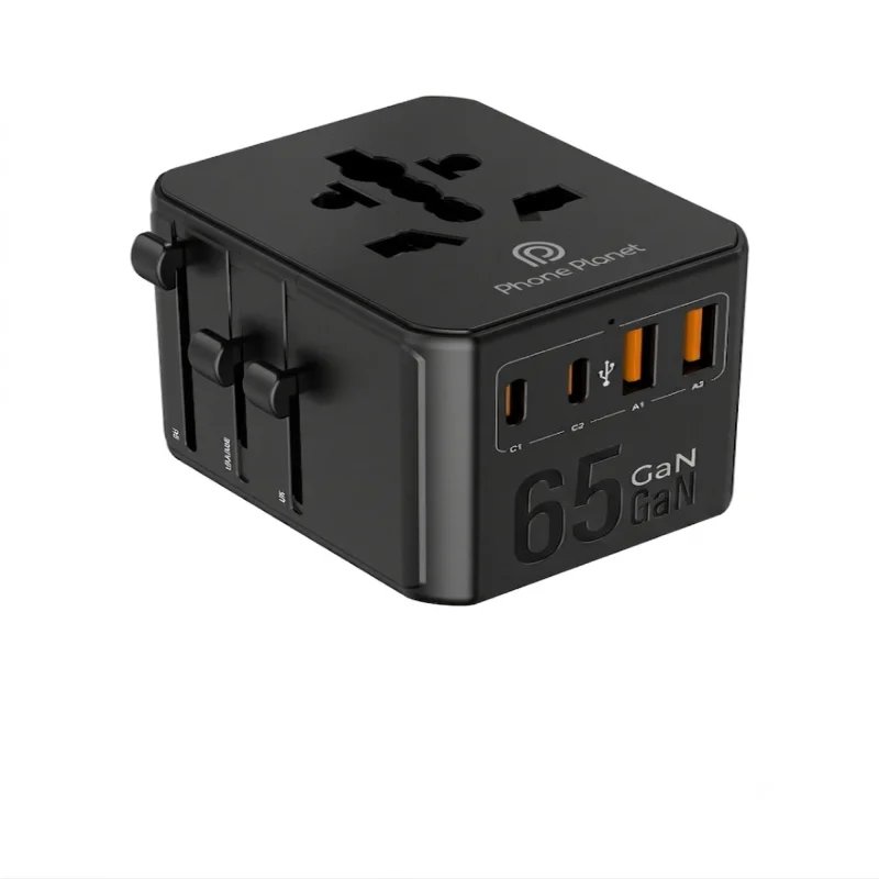 محول سفر عالمي PHONE PLANET PP-SC012 مع 2 × USB-C و2 × USB-A