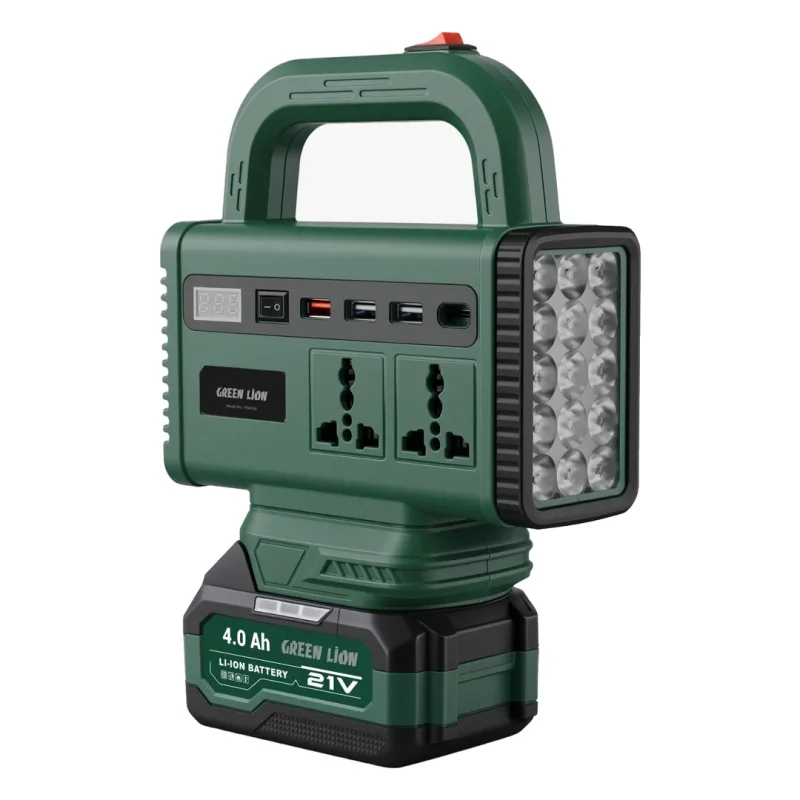 محطة طاقة محمولة غرين ليون Green Lion Green Volt 4000mAh Power Station بقدرة 120W - لون أخضر