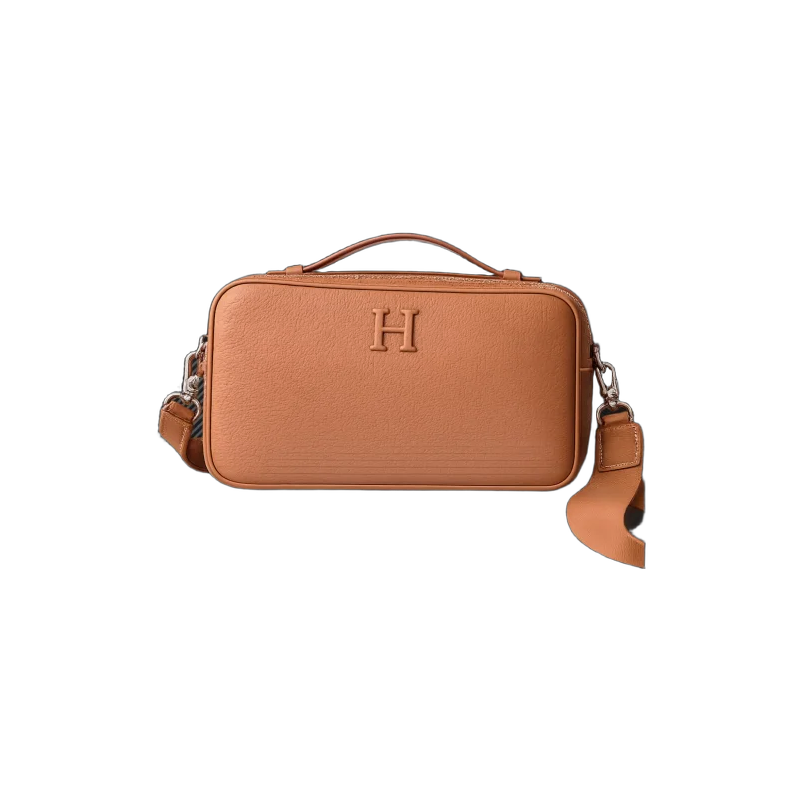 Paris – Mini H Travel Leather Crossbody Clutch – Camel Edition | تصميم فاخر كلاسيكي | باقر ستور العراق