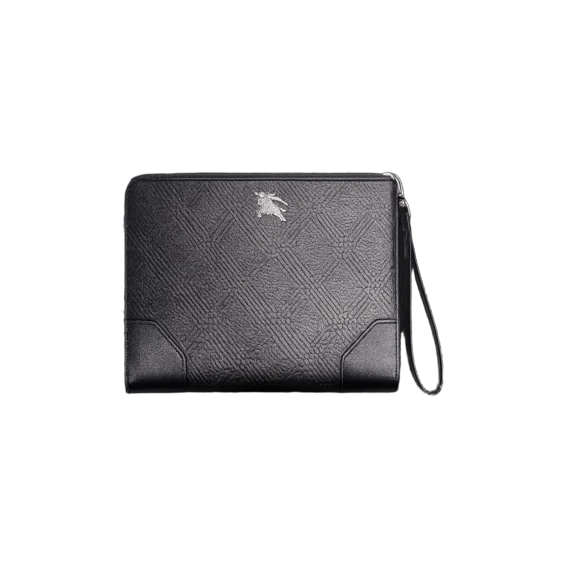 London Check Zip Wallet – Black Edition | تصميم فاخر كلاسيكي | باقر ستور العراق