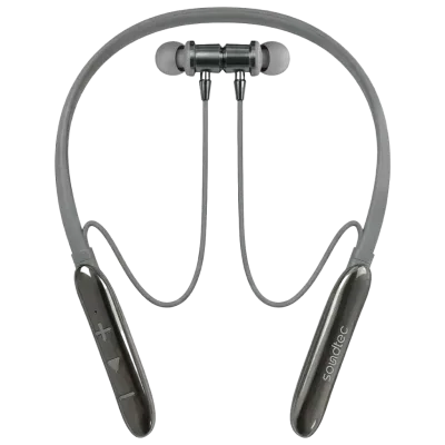 سماعة رقبة لاسلكية Porodo Soundtec Auraband مع عزل ضوضاء المكالمات ENC وبلوتوث 5.4 وبطارية 200mAh – فضي