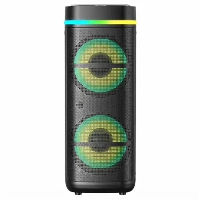 مكبر صوت حفلات محمول إكس باس ABS-12203 بقوة 200 واط مع ميكروفونين لاسلكيين وإضاءة RGB