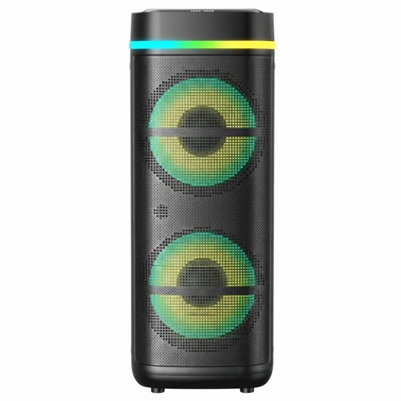 مكبر صوت حفلات محمول إكس باس ABS-12203 بقوة 200 واط مع ميكروفونين لاسلكيين وإضاءة RGB