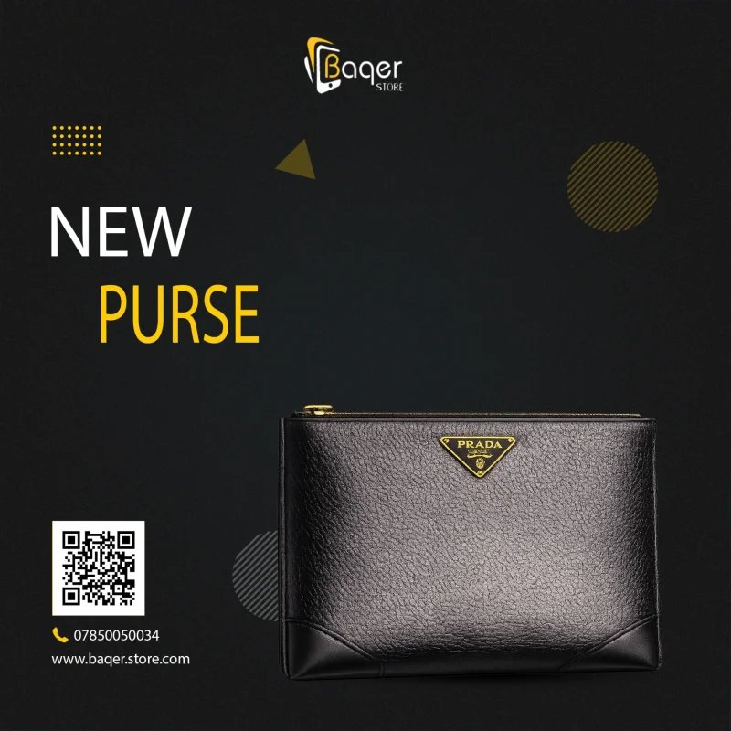 Prada – Saffiano Leather Clutch – Black Edition