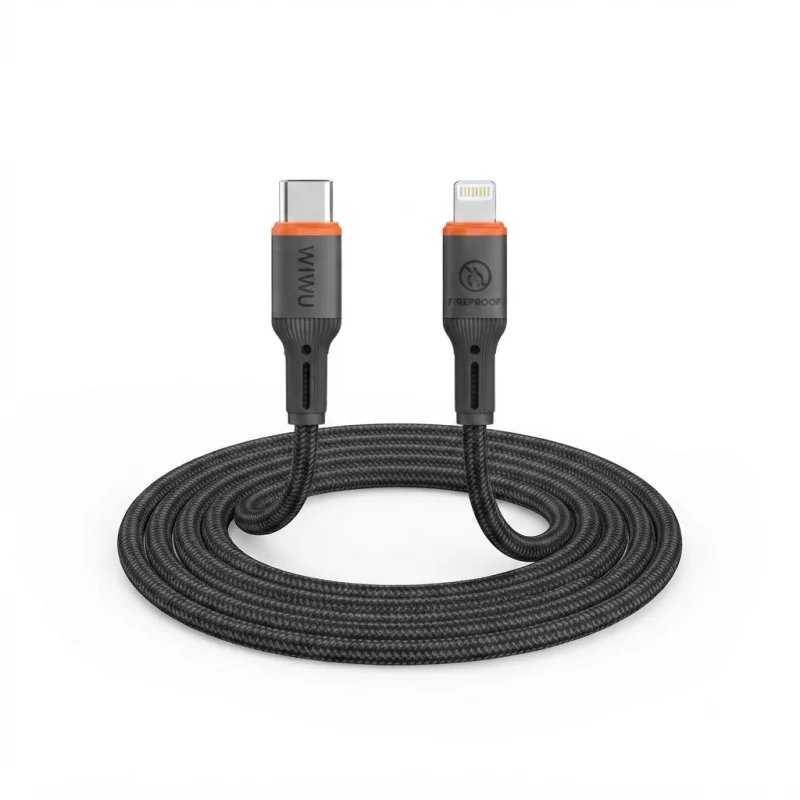كيبل WiWU FlameGuard Wi-C095 USB-A إلى Lightning للشحن ونقل البيانات بطول 1.2 متر – 6979107510023