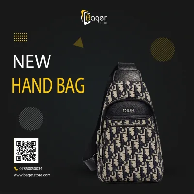 Oblique Canvas Sling Bag | تصميم فاخر كلاسيكي | باقر ستور العراق