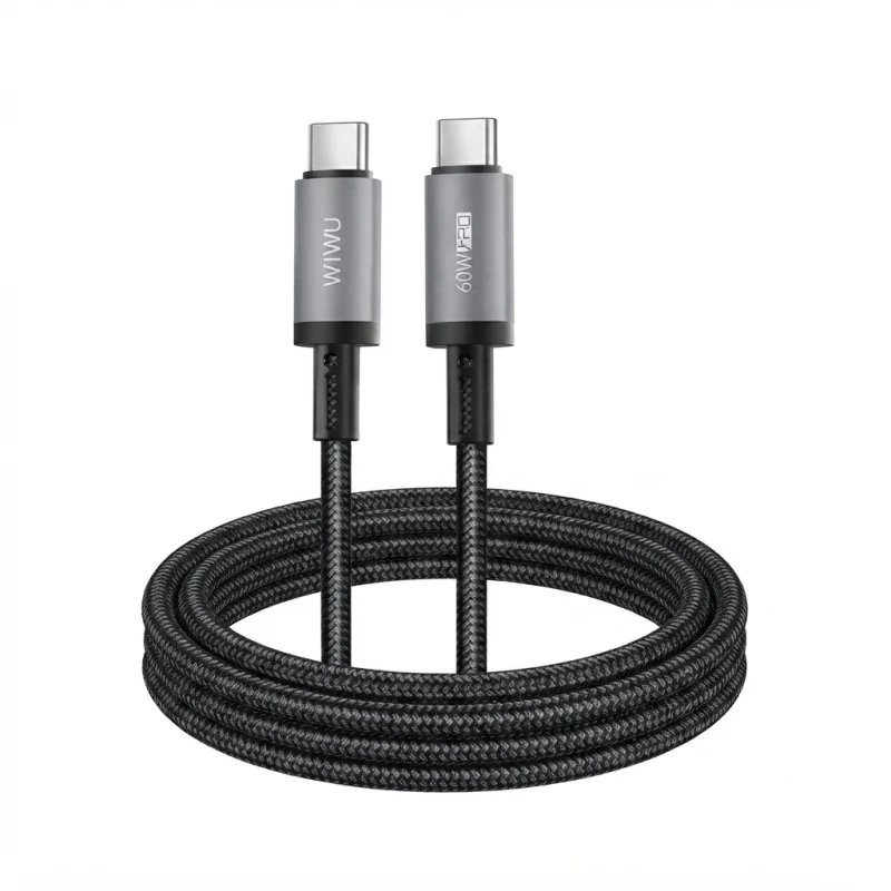 كيبل WIWU TITAN LINK Wi-C057 USB-C إلى USB-C بطول 1.2 متر وشحن سريع 60W – 6977703654264