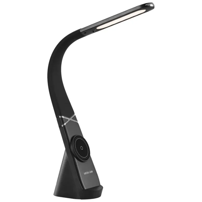 مصباح مكتبي غرين ليون Green Lion MAG LED Gooseneck Desk Lamp مع شاحن لاسلكي - لون أسود